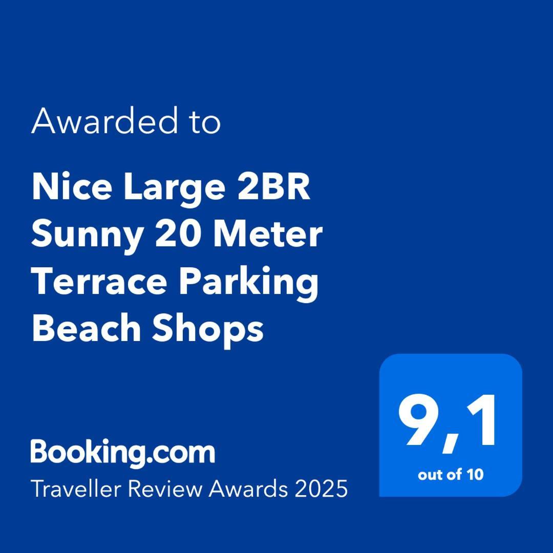 Nice Large 2Br Sunny 20 Meter Terrace Parking Beach Shops Екстер'єр фото